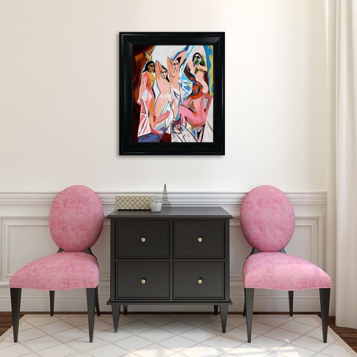 Les Demoiselles D'avignon - Black Matte King Frame 20"X24"