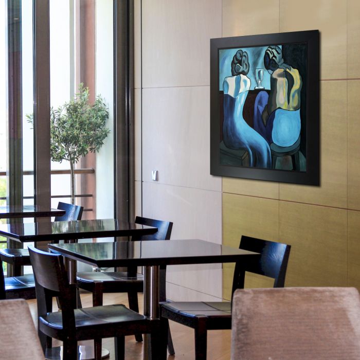 Prostitutes at a Bar - New Age Black Frame 20"X24"