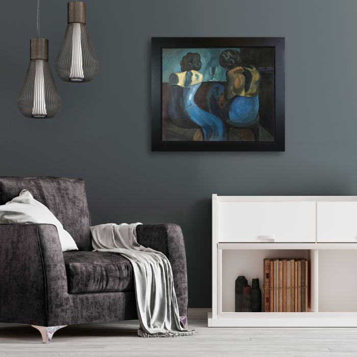 Prostitutes at a Bar - New Age Black Frame 20"X24"