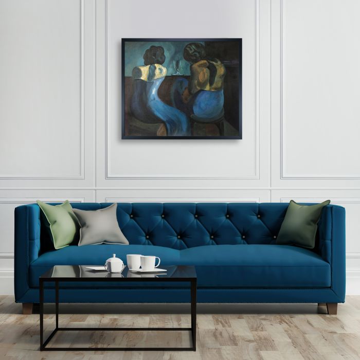 Prostitutes at a Bar - Studio Black Wood Frame 20"X24"