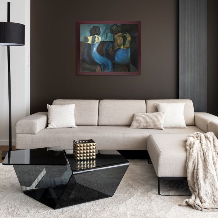 Prostitutes at a Bar - Open Grain Mahogany 20" X 24"