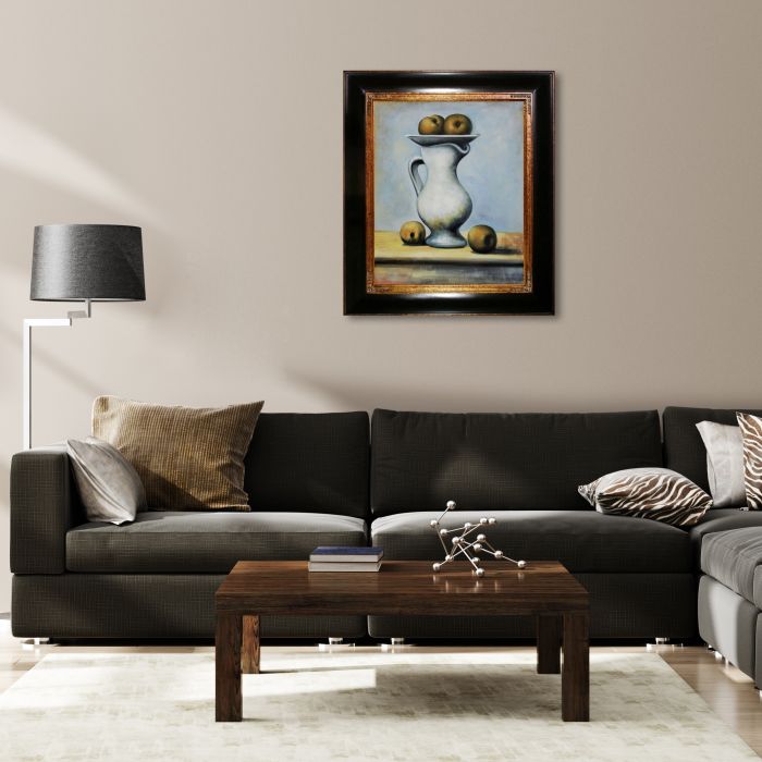 Still Life With Pitcher and Apples - Opulent Frame 20"X24"