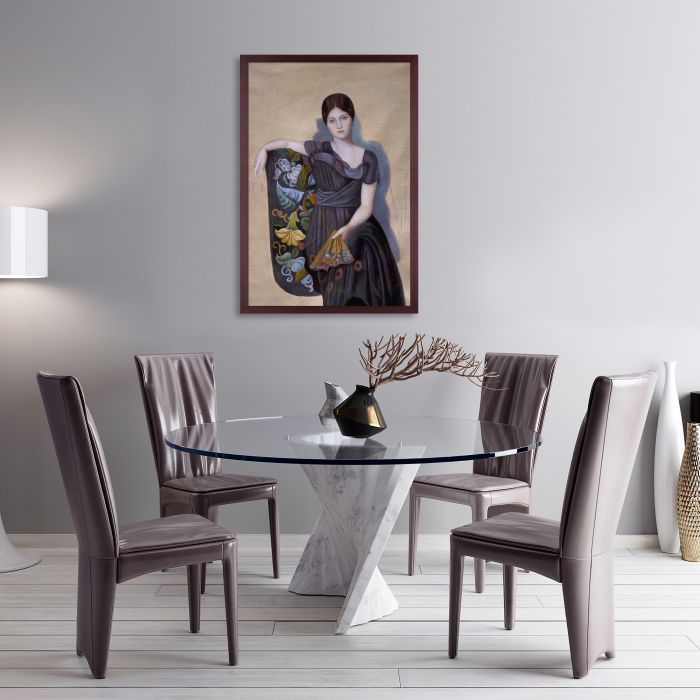 Portrait of Olga in the Armchair 1917 - Open Grain Mahogany 24" X 36"