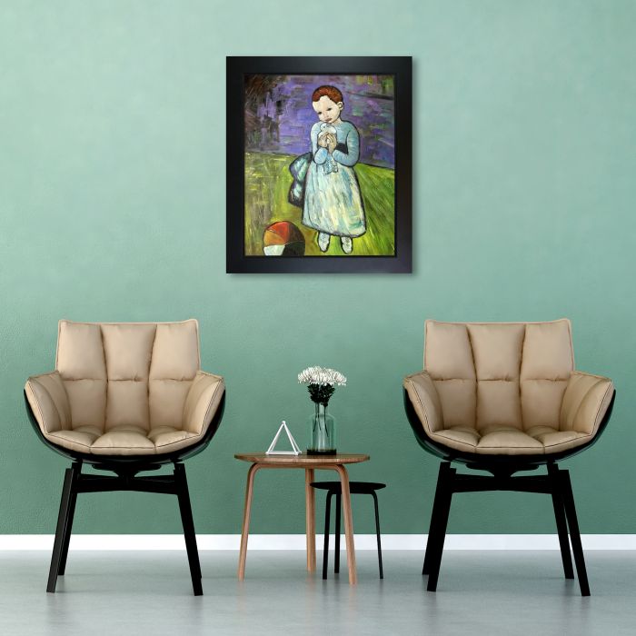 Child Holding a Dove - New Age Black Frame 20"X24"