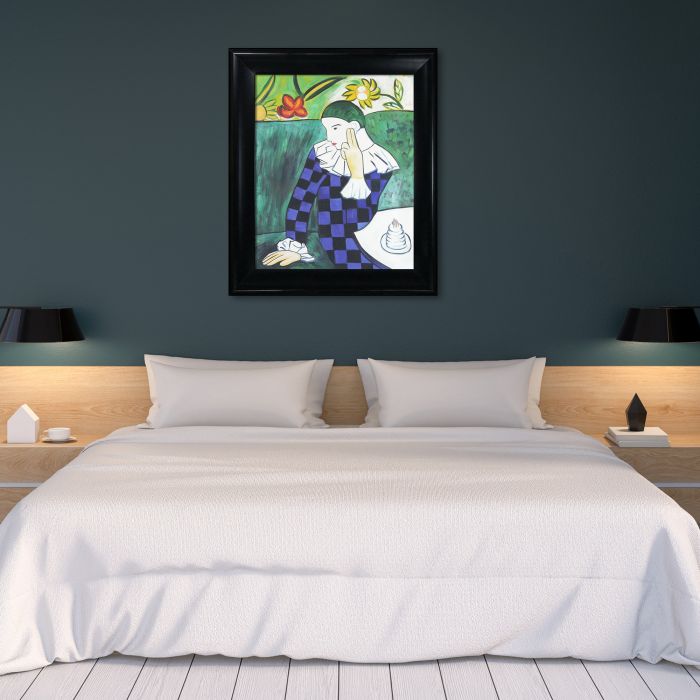 Harlequin Leaning on his Elbow - Black Matte King Frame 20"X24"