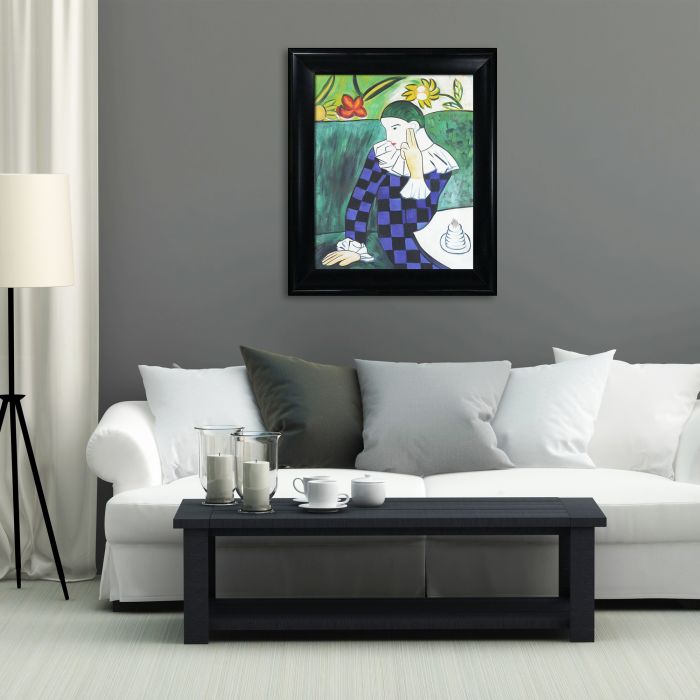 Harlequin Leaning on his Elbow - Black Matte King Frame 20"X24"