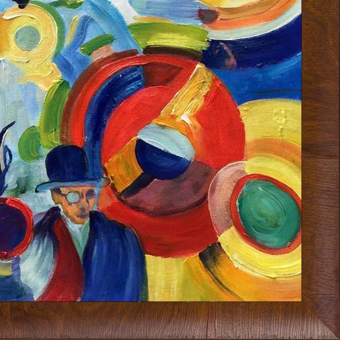 Carousel of Pigs Pre-framed - Panzano Olivewood Frame 24"X24"