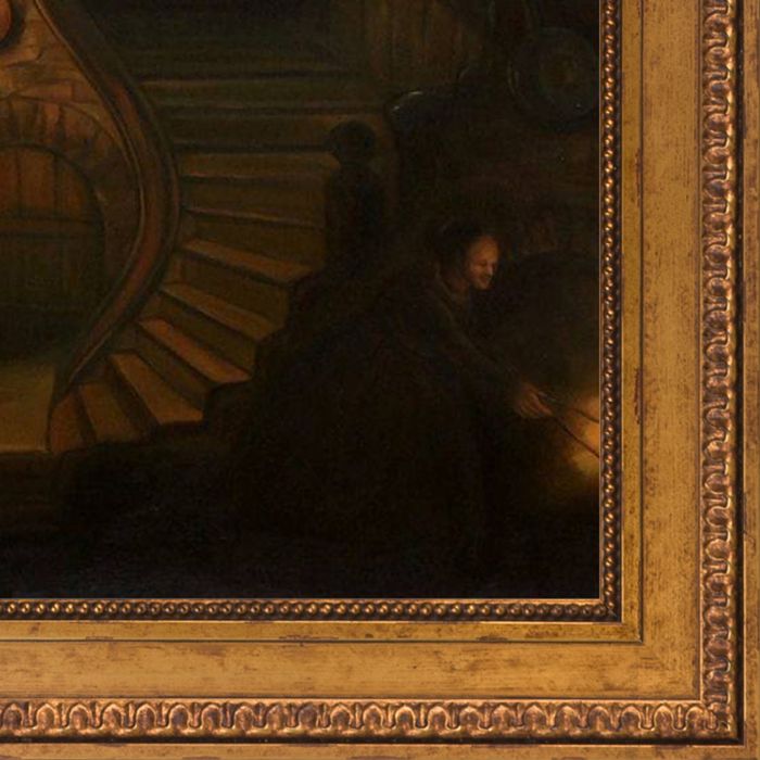 The Philosopher in Meditation Pre-Framed - Versailles Gold King Frame 20" X 24"