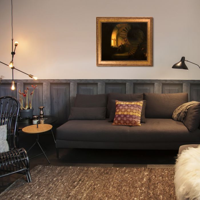 The Philosopher in Meditation Pre-Framed - Versailles Gold King Frame 20" X 24"