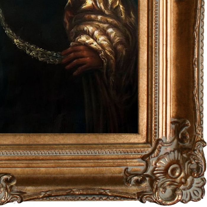 Aristotle with a Bust of Homer Pre-Framed - Renaissance Bronze Frame 20"X24"