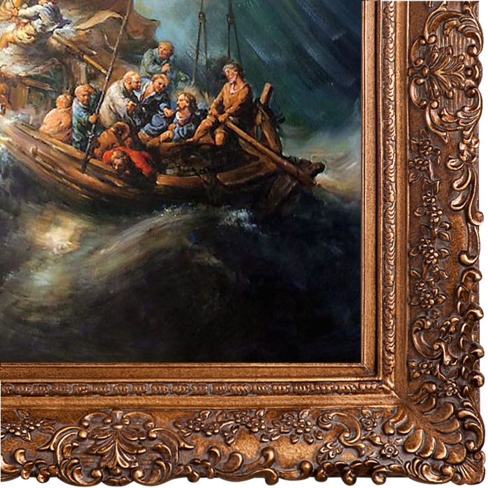 The Storm on the Sea of Galilee Pre-Framed - Burgeon Gold Frame 24"X36"
