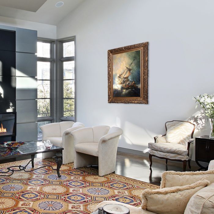 The Storm on the Sea of Galilee Pre-Framed - Burgeon Gold Frame 24"X36"