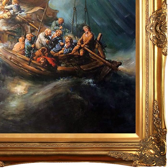 The Storm on the Sea of Galilee Pre-Framed - Victorian Gold Frame 24"X36"