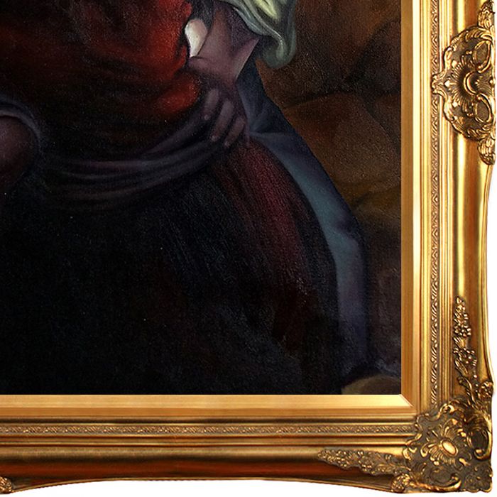 Jacob Wrestling with the Angel Pre-Framed - Victorian Gold Frame 24"X36"