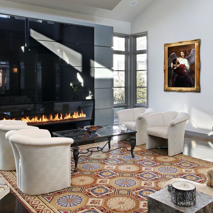 Jacob Wrestling with the Angel Pre-Framed - Victorian Gold Frame 24"X36"