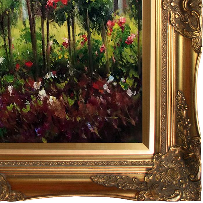 The Rose Garden at Wargemont, 1879 Pre-framed - Victorian Gold Frame 20"X24"