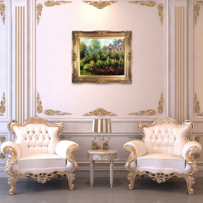 The Rose Garden at Wargemont, 1879 Pre-framed - Victorian Gold Frame 20"X24"