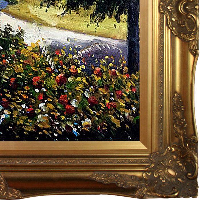 The Rose Garden at Wargemont - Pre-framed - Victorian Gold Frame 20"X24"