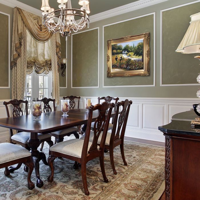 The Rose Garden at Wargemont - Pre-framed - Victorian Gold Frame 20"X24"