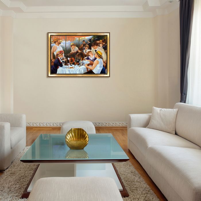 Luncheon of The Boating Party Pre-Framed - Verona Gold Braid Frame 24"X36"