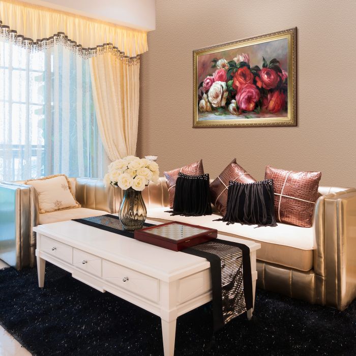 Discarded Roses Pre-Framed - Elegant Gold Frame 24"X36"