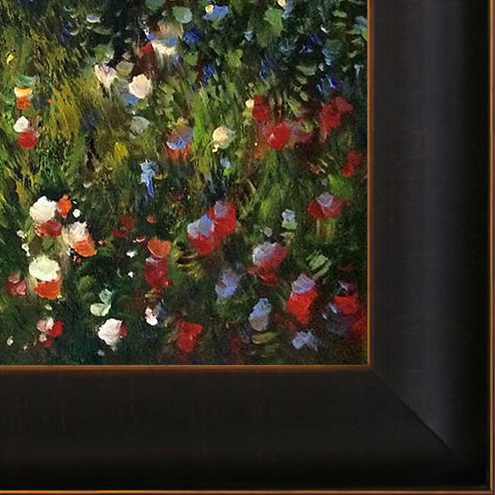 Woman with a parasol in a Garden (Frau mi Sonnenschirm) Pre-Framed - Veine D'Or Bronze Scoop Frame 20"X24"