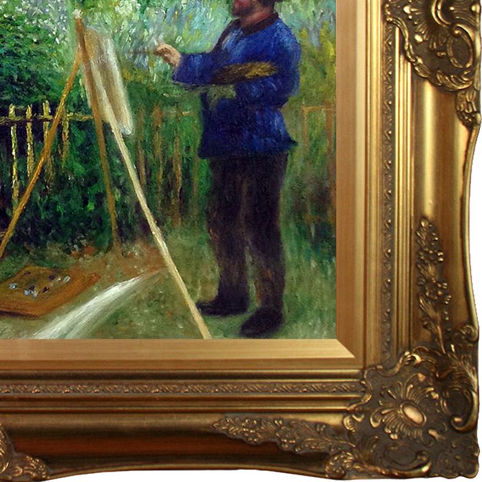 Monet Painting in His Garden at Argenteuil, 1873 Pre-Framed - Victorian Gold Frame 20"X24"