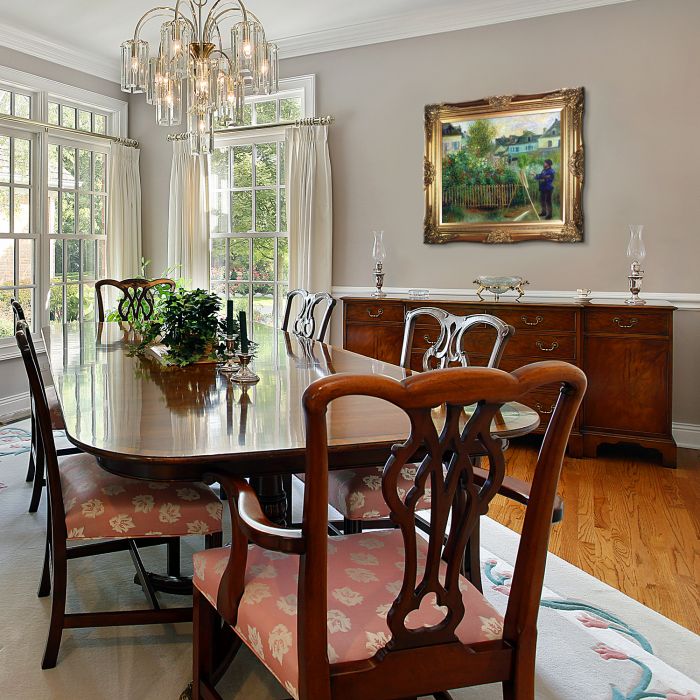 Monet Painting in His Garden at Argenteuil, 1873 Pre-Framed - Victorian Gold Frame 20"X24"