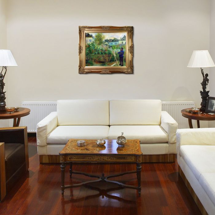 Monet Painting in His Garden at Argenteuil, 1873 Pre-Framed - Victorian Gold Frame 20"X24"