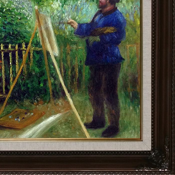 Monet Painting in His Garden at Argenteuil, 1873 Pre-Framed - Vintage Cherry Frame 20"X24"