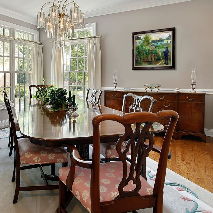 Monet Painting in His Garden at Argenteuil, 1873 Pre-Framed - Vintage Cherry Frame 20"X24"