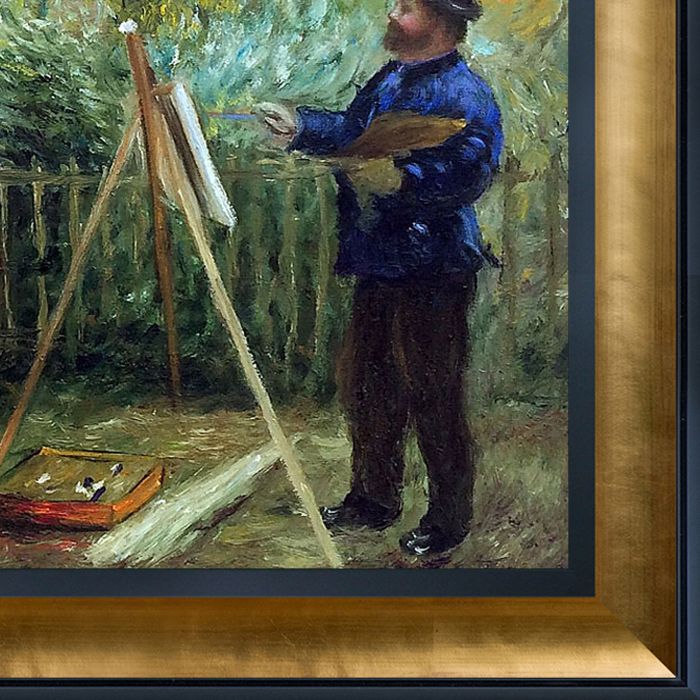 Monet Painting in His Garden at Argenteuil, 1873 Pre-Framed - Gold Luminoso and Black Custom Stacked Frame 20" X 24"