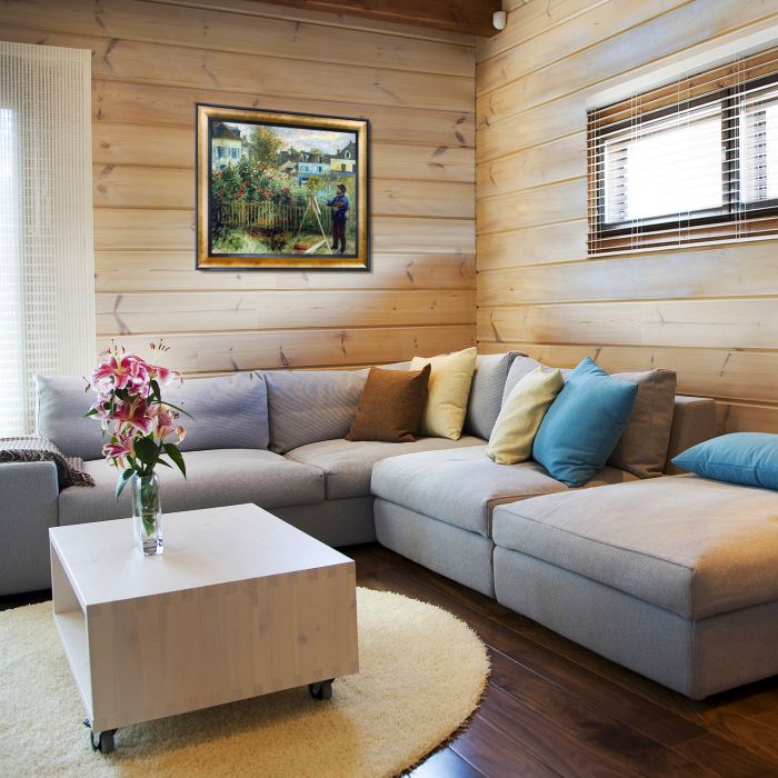 Monet Painting in His Garden at Argenteuil, 1873 Pre-Framed - Gold Luminoso and Black Custom Stacked Frame 20" X 24"