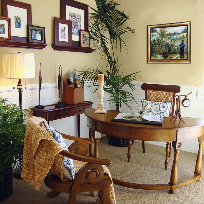 Monet Painting in His Garden at Argenteuil, 1873 Pre-Framed - Gold Luminoso and Black Custom Stacked Frame 20" X 24"