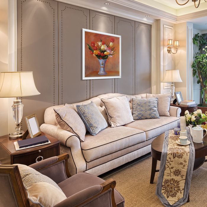 Tulips, 1909 Pre-Framed - Moderne Blanc Frame 20" X 24"