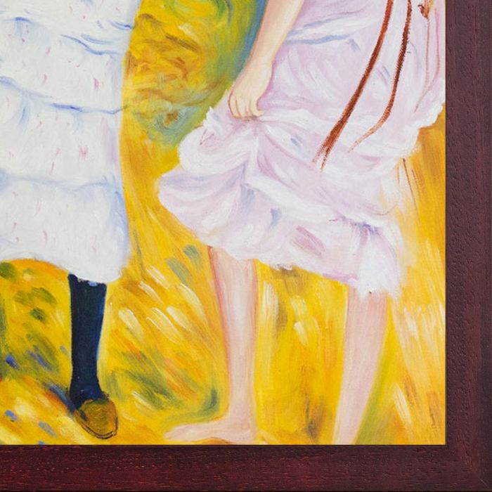 Children on the Seashore Pre-Framed - Open Grain Mahogany 20" X 24"