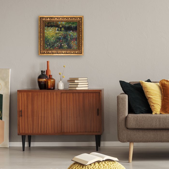 Frau mit Sonnenschirm,1875 Pre-framed - Versailles Gold Frame 8" X 10"