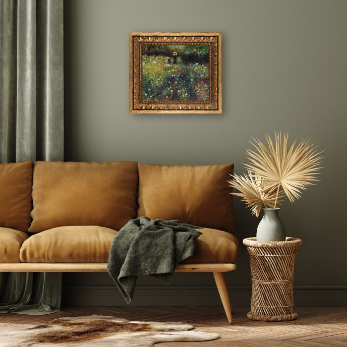 Frau mit Sonnenschirm,1875 Pre-framed - Versailles Gold Frame 8" X 10"