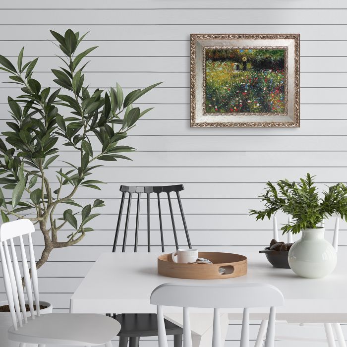 Frau mit Sonnenschirm,1875 Pre-framed - Versailles Silver Salon Frame 8"X10"