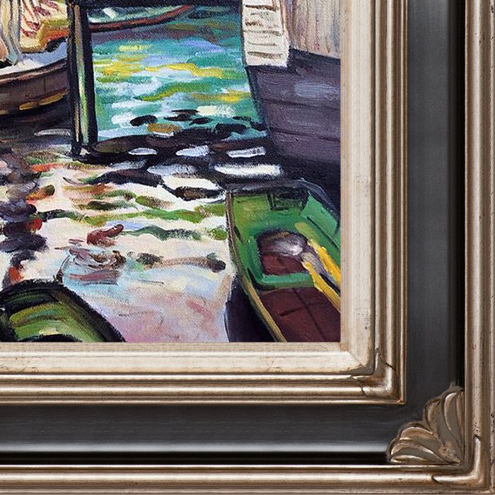 La Grenouillere (The Frog Pond) Pre-Framed - Corinthian Aged Silver Frame 20"X24"