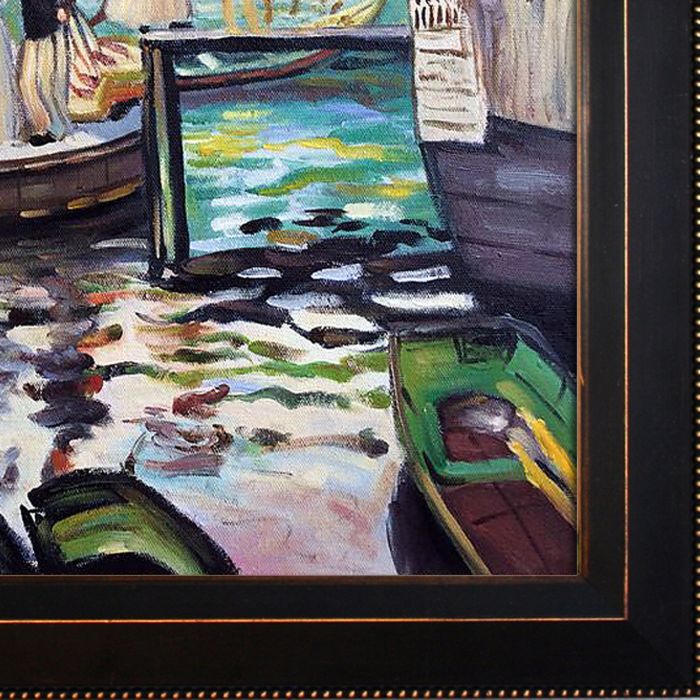 La Grenouillere (The Frog Pond) Pre-Framed - Veine D'Or Bronze Angled Frame 20"X24"