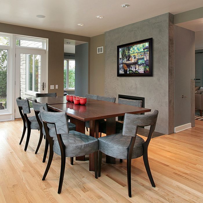 La Grenouillere (The Frog Pond) Pre-Framed - Veine D'Or Bronze Angled Frame 20"X24"