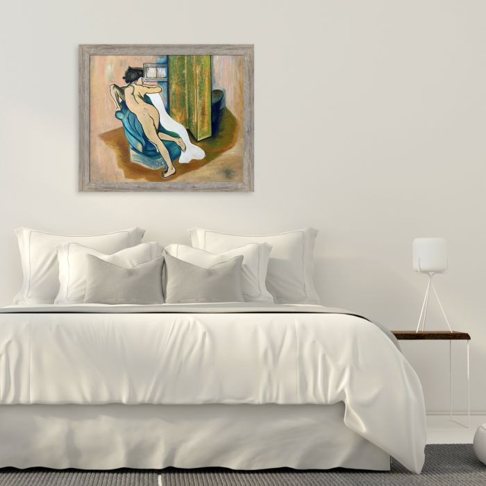 After the bath Pre-framed - Metropolitan Pewter Frame 20" X 24"