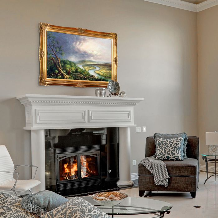 Sketch for View from Mount Holyoke, Northampton, Massachusetts, after a Thunderstorm (The Oxbow) Pre-framed - Victorian Gold Frame 24"X36"