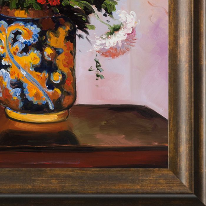 Bouquet of Flowers: Chrysanthemums in a China Vase Pre-Framed - Modena Vintage 20" X 24"