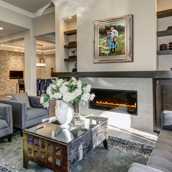 In a Daisy Field Pre-Framed - Renaissance Champagne Frame 20"X24"