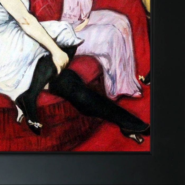 The Salon de la Rue des Moulins Pre-Framed - New Age Black Frame 20"X24"