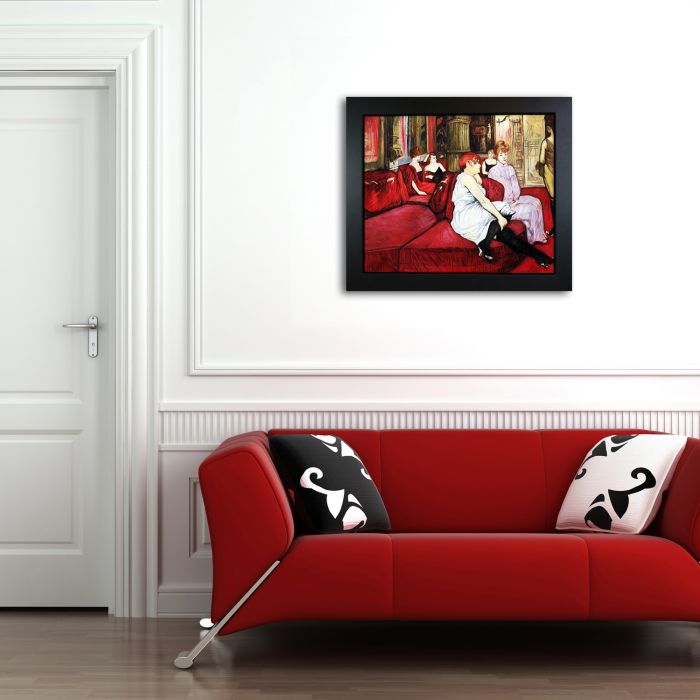 The Salon de la Rue des Moulins Pre-Framed - New Age Black Frame 20"X24"