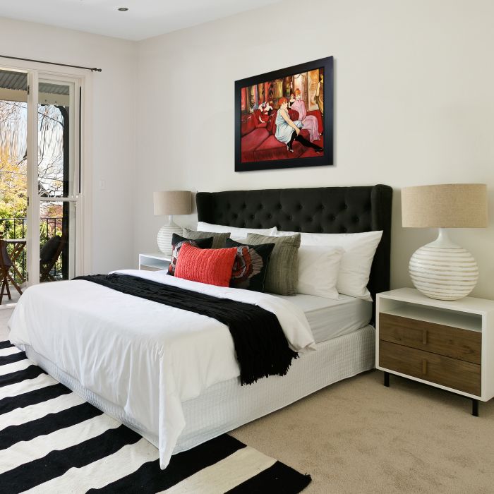 The Salon de la Rue des Moulins Pre-Framed - New Age Black Frame 20"X24"