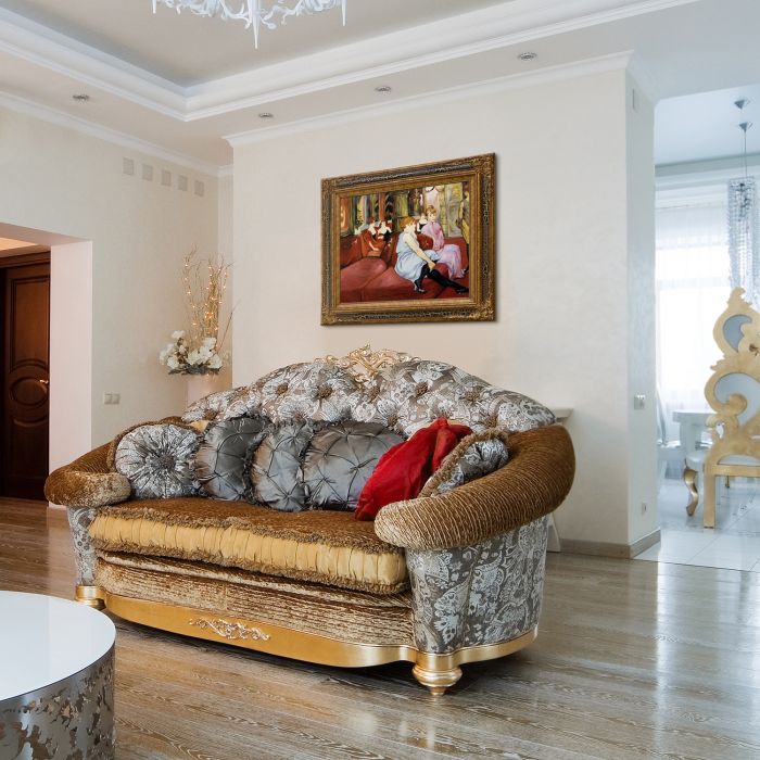 The Salon de la Rue des Moulins Pre-Framed - Black Crackle King Frame 20"X24"